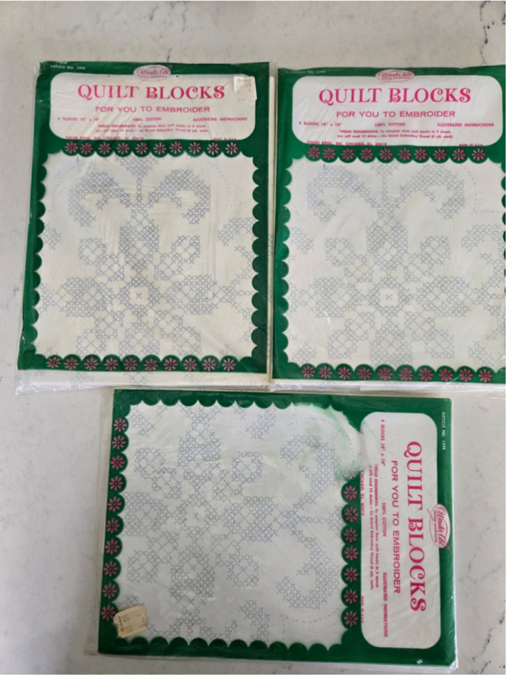 Vintage Wonder Art Williamsburg Quilt Blocks 1298 Cross Stitch 18 Blocks